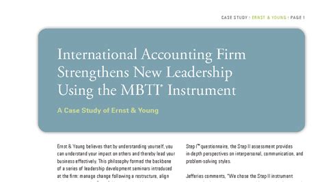 Case Study: Ernst Young Leadership Development Seminars - Studocu