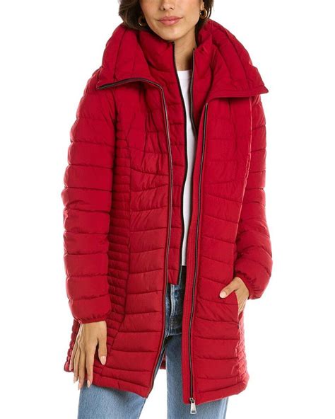 DKNY Packable Puffer Jacket in Red | Lyst