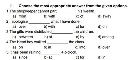 CLASS 7choose the most appropriate answer from the given options ...