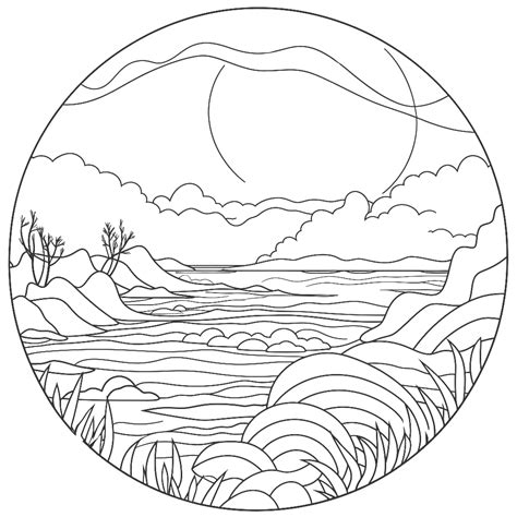 Sunset coloring page – Coloring corner
