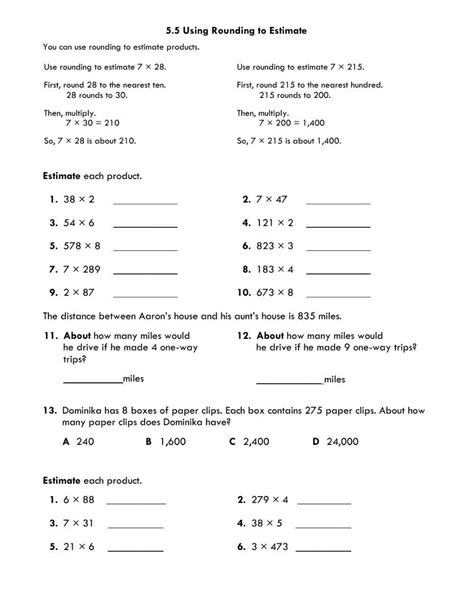 Estimation Worksheet 的图像结果