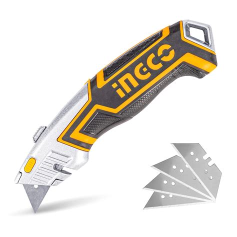 INGCO Box Cutter, Utility Knife, INGCO Pocket Knife retractable with 5 ...