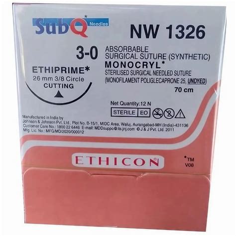 Surgical Suture - NW2347 Violet Absorbable Ethicon Vicryl Suture ...