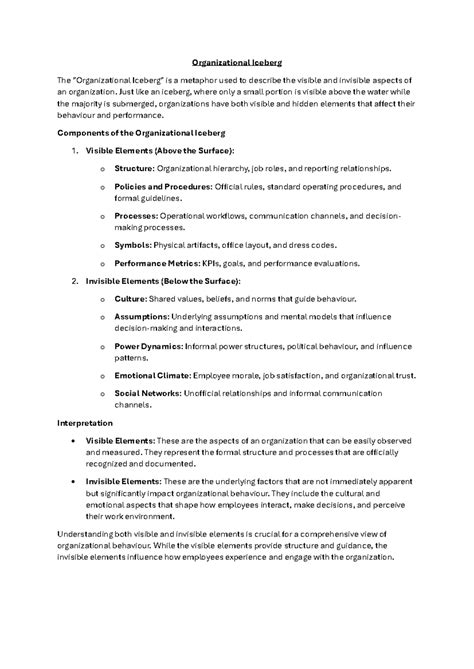 OB Notes [longer] - Organizational Iceberg The "Organizational Iceberg ...
