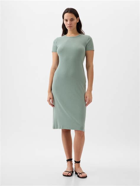 Modern Rib Midi T-Shirt Dress | Gap