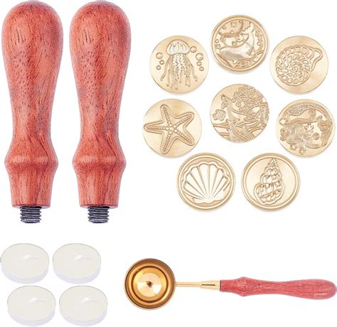 Amazon.com: CRASPIRE Ocean Wax Seal Stamp Set 8pcs Vintage Removable ...