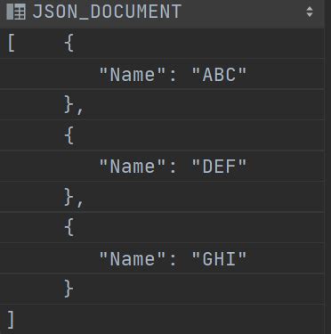 Oracle How to Access JSON Document 的图像结果
