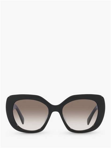 Celine CL40226U Women's Butterfly Sunglasses, Shiny Black/Beige Gradient