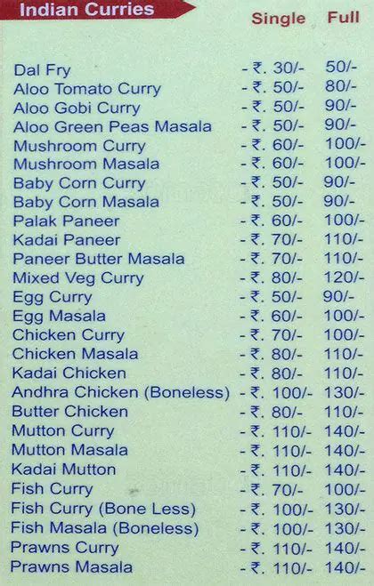 Menu at Uma Gayathri Chop Sticks, Hyderabad