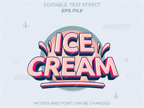 Premium Vector | Ice cream text effect font editable typography 3d text ...