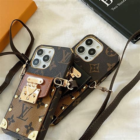 LV Phone Case Crossbody Lanyard Card Slot for iPhone
