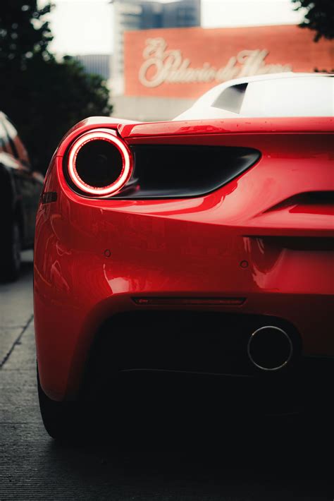 Tail Light of a Ferrari 488 · Free Stock Photo