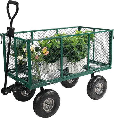 REDCAMP Heavy Duty Steel Garden Cart, 900lb Capacity, Outdoor Utility ...