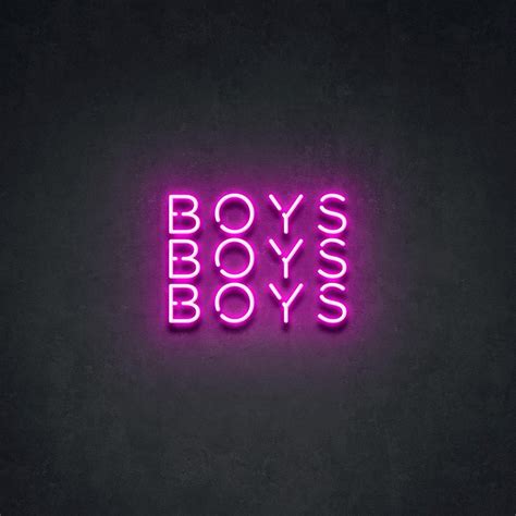 White 'BOYS BOYS BOYS' Neon Sign - Size 100cm