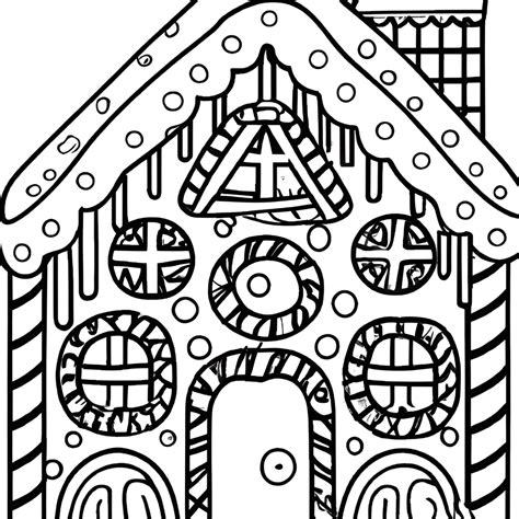 Gingerbread House Coloring Page Blank