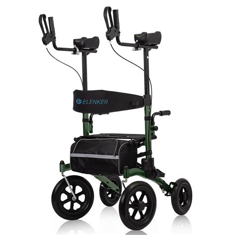 Buy ELENKER All-Terrain Upright Rollator Walker with Non-Pneumatic Tire ...