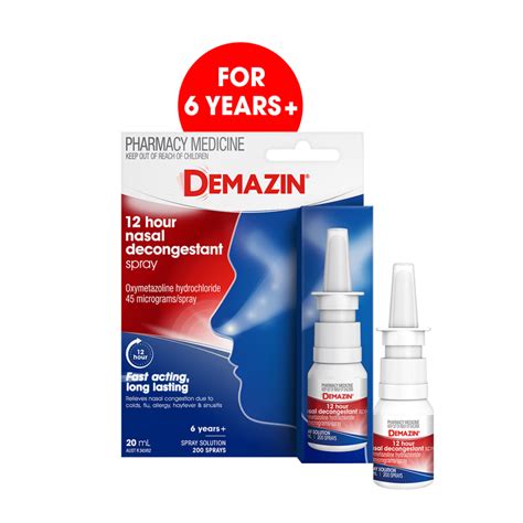 12 Hour Nasal Decongestant Spray | 20 Ml Bottle | Demazin