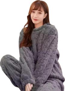 Tissu Amour Women Solid Grey Night Suit Set Price in India - Buy Tissu ...