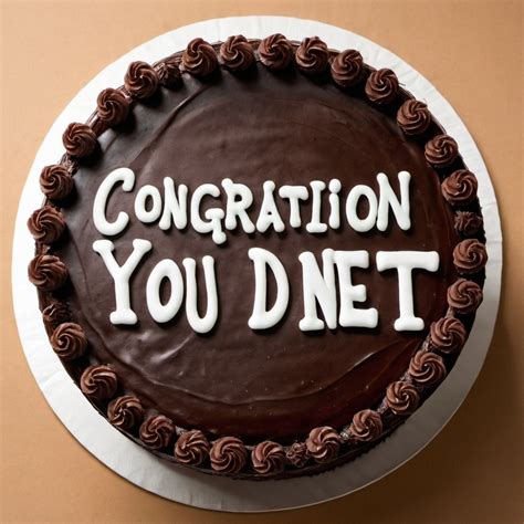 A cake viewed from overhead that says “CONGRATION YO...