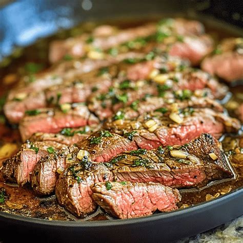 Garlic Butter Skillet Flank Steak Oven Recipe - Dinner Ideas For All ...