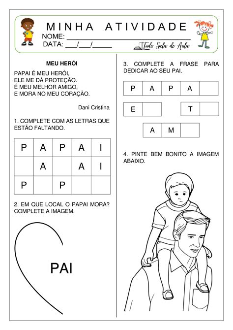 Atividade Dia dos Pais para a Educação Infantil