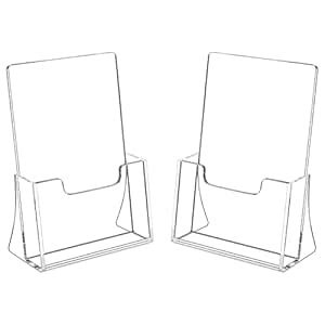 HIIMIEI Brochure Holder 8.5 x 5.5 inches, Acrylic Flyer Holder with 2 ...