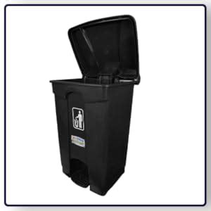 PUFFIN Pedal Plastic Swing-Lid Dustbin 60 L Black Color : Amazon.in ...