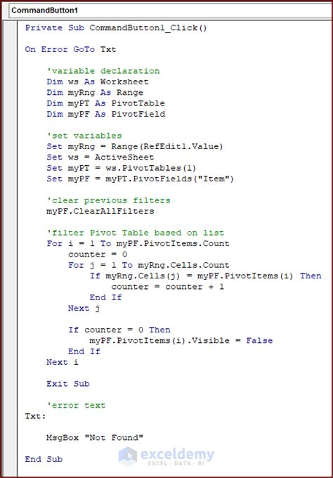 Image result for VBA Code for Pivot Table in Excel