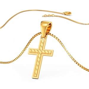 Buy Joyalukkas 22K 916 Purity Sacred Symbol Golden Holy Cross Pendant ...