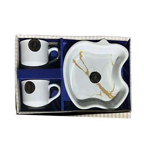 AM0330 Hina 2+1 PIECES SET 2 Pcs Cup & 1 Pcs Platter – Amd-Deodap