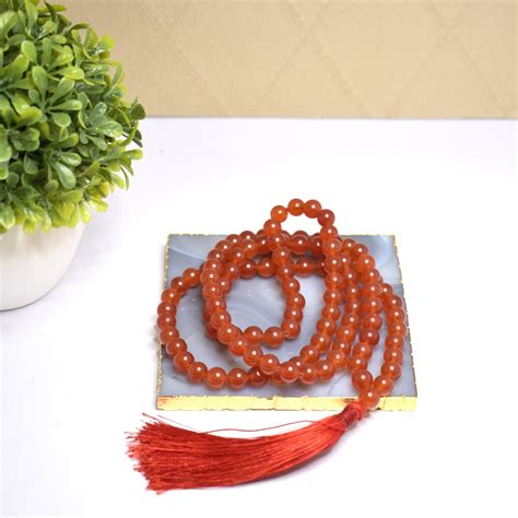 Natural Carnelian Mala Crystal Stone | Natural Carnelian Mala Brings P ...