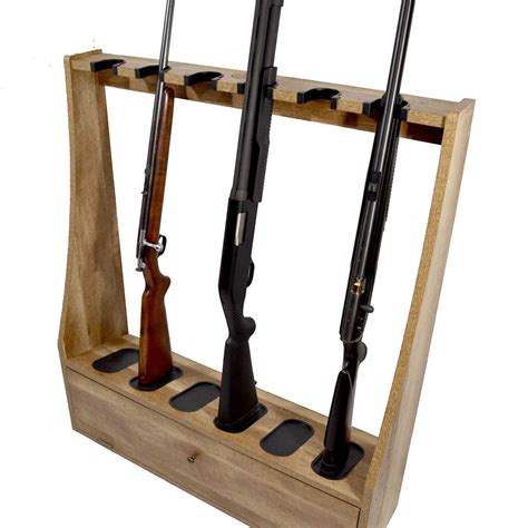 6 Gun Floor Rack w/Compartment-DFGRC-006