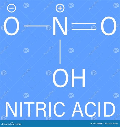 Nitric Acid or HNO3 Strong Mineral Acid Molecule. Used in Production of Fertilizer and ...