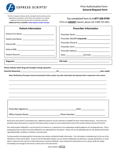 Express Scripts Prior Authorization Form Pdf - AuthorizationForm.net