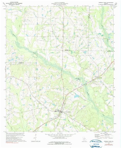 Classic USGS Norman Park Georgia 7.5'x7.5' Topo Map – MyTopo Map Store