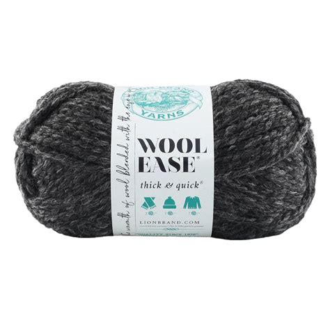 Lion 640-149 Wool-Ease Thick & Quick Yarn, 97 Meters, Charcoal | Super ...