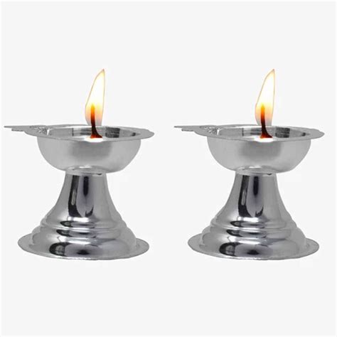 Silver Pair of Diya Hallmark certified ~ caratcafe – CaratCafe