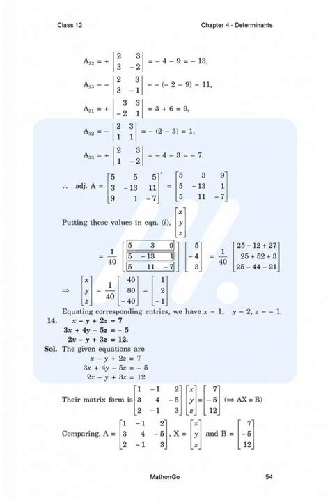 Image result for Class 12 Maths Solutions Chapter 4