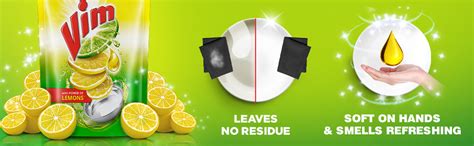 Vim Fresh Lemon Fragrance Dishwash Liquid Gel 2 L Refill Pack, Leaves ...