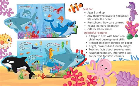 Under the Ocean - Lift The Flap Book for Kids Age 3-6 Years with Bright ...