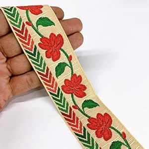 Lami 9 Meter New Flower Design Jacquard Lace Border for Saree Border ...