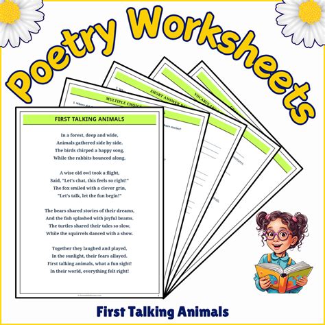 First Talking Animals | Poem Grammar Worksheet Printable Activity ...