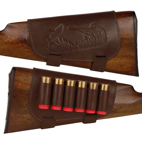 Buy BronzeDog Genuine Leather Buttstock Ammo Holder shell Carrier ...