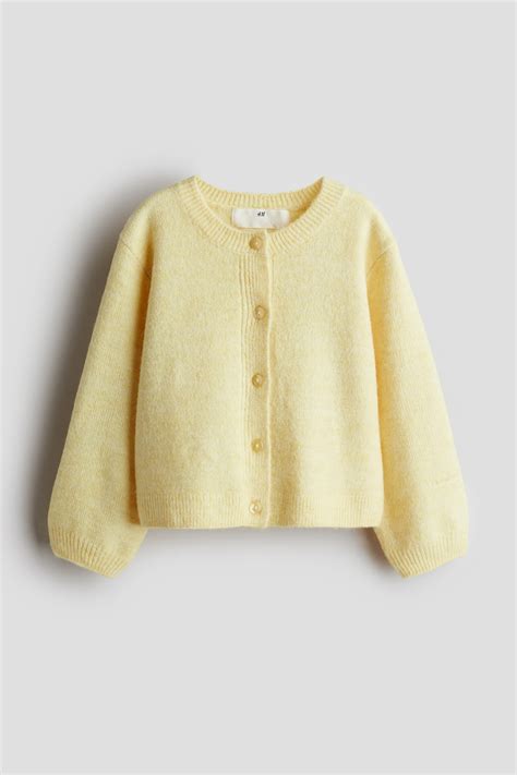 Fine-Knit Cardigan - Light yellow - Kids | H&M US