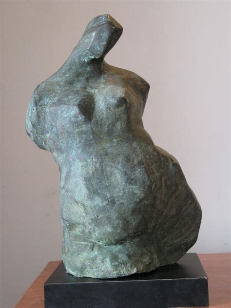 "Torso 3": Blue Green Sculpture (16x10x8) by Shankar Ghosh – ArtZolo.com