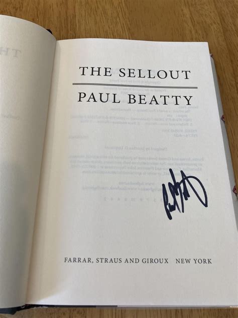 The Sellout US1/1 SIGNED by Paul Beatty: Near Fine Hardcover (2015 ...