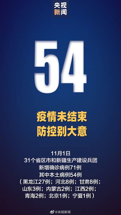 11月1日31省区市新增本土确诊54例 北京1例在昌平- 北京本地宝