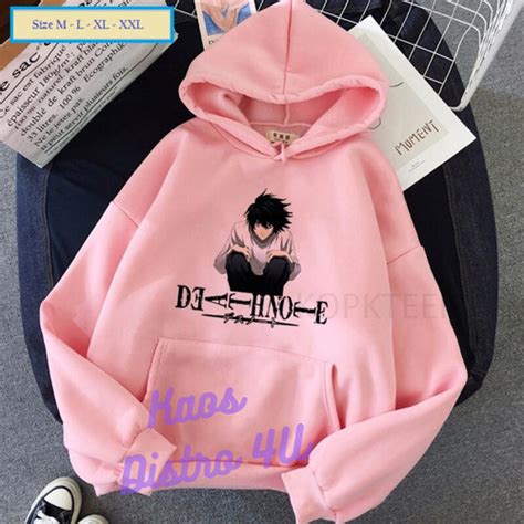 Jual Pakaian Atasan Baju Hoddie Gambar Manga Anime Death Note Lawliet ...