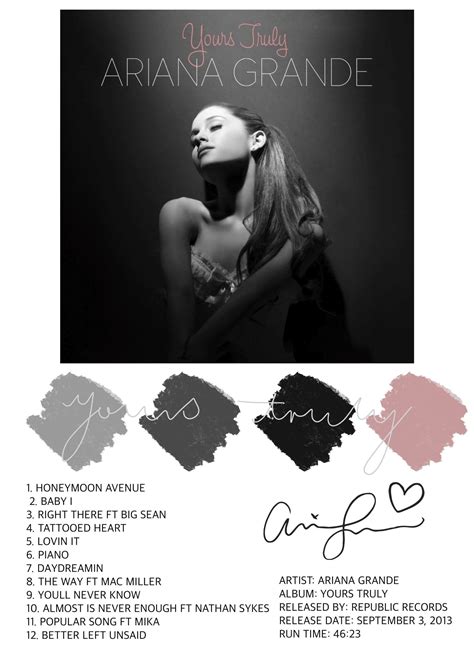 Original Ariana Grande Yours Truly Album Print Ariana Grande | Etsy