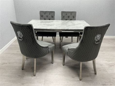 Sofia Grey & Silver Dining Table - All Sizes - ASR Interiors